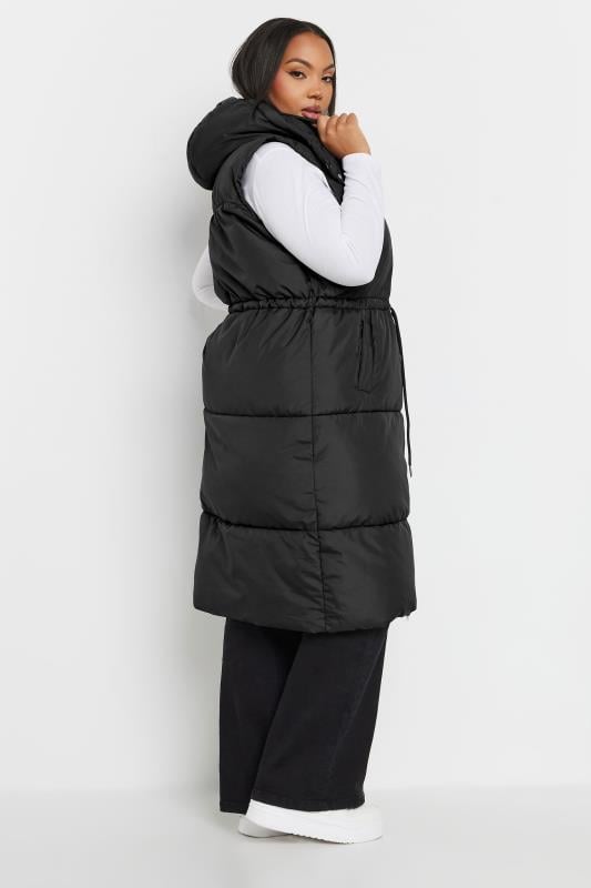 YOURS Curve Black Drawcord Panelled Gilet | Yours Clothing 3