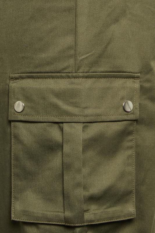 YOURS Curve Khaki Green Cuffed Cargo Trousers | Yours Clothing 4