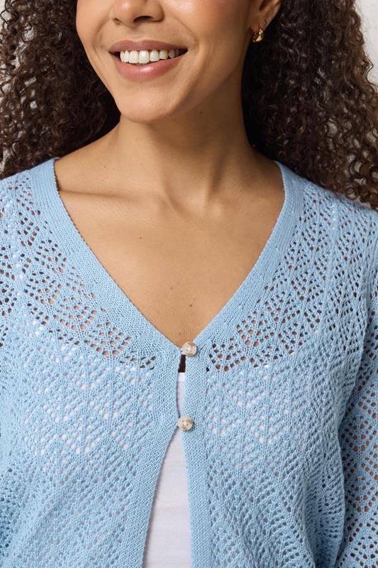 M&Co Blue Pointelle Detail Cardigan | M&Co  4