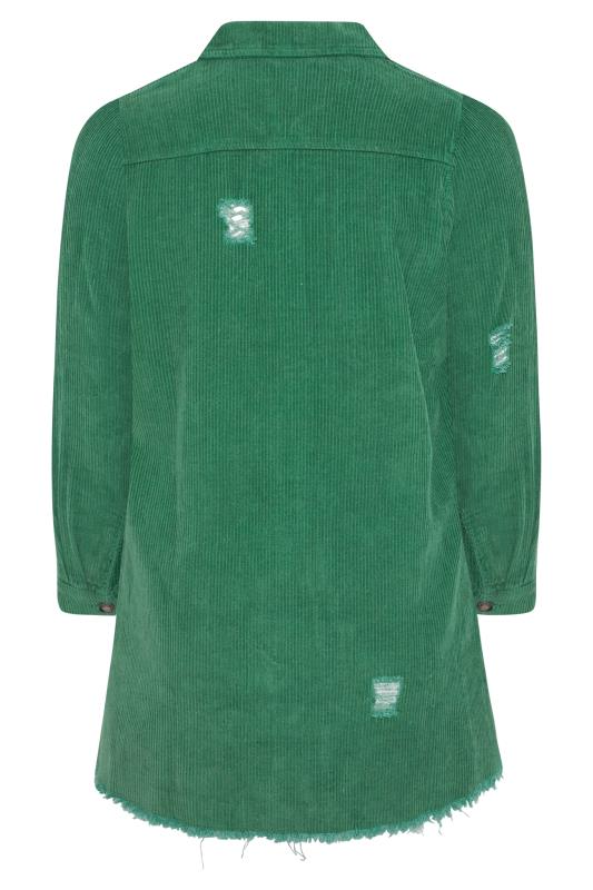 LIMITED COLLECTION Curve Green Ripped Cord Shacket 7