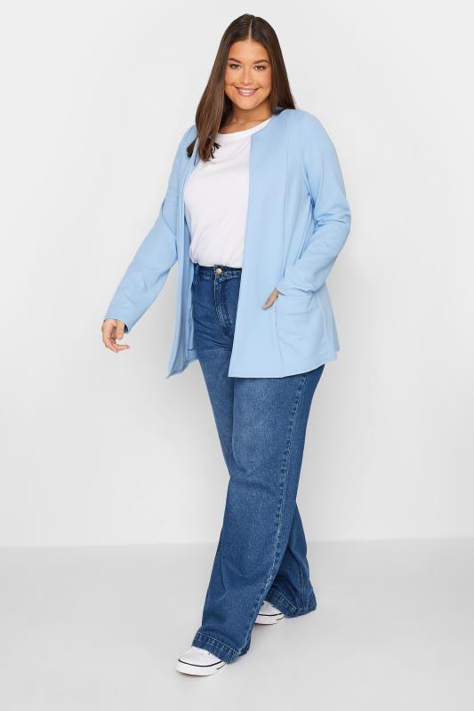 LTS Tall Women's Blue Collarless Scuba Blazer | Long Tall Sally 2
