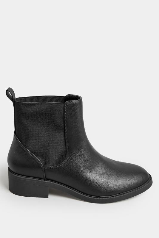 Black Faux Leather Elasticated Chelsea Boots In Wide E Fit & Extra Wide EEE Fit | Yours Clothing 3