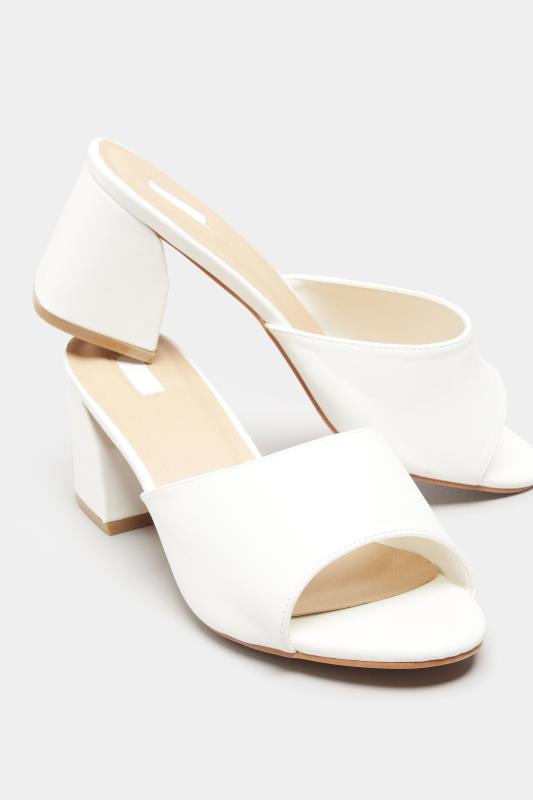 LIMITED COLLECTION White Block Heel Sandal In Extra Wide EEE Fit 5