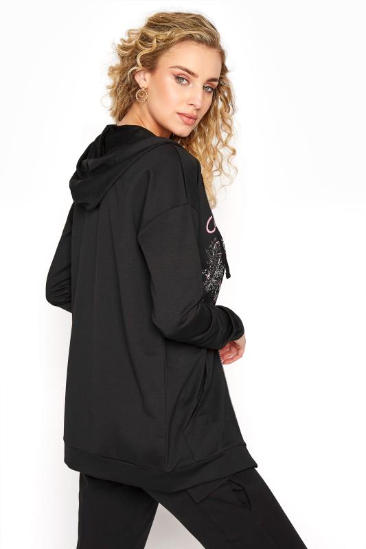 LTS Tall Black Printed Front Hoodie 3