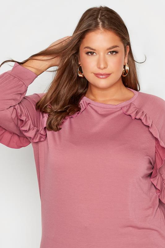 LIMITED COLLECTION Curve Pink Frill Sleeve Top 5