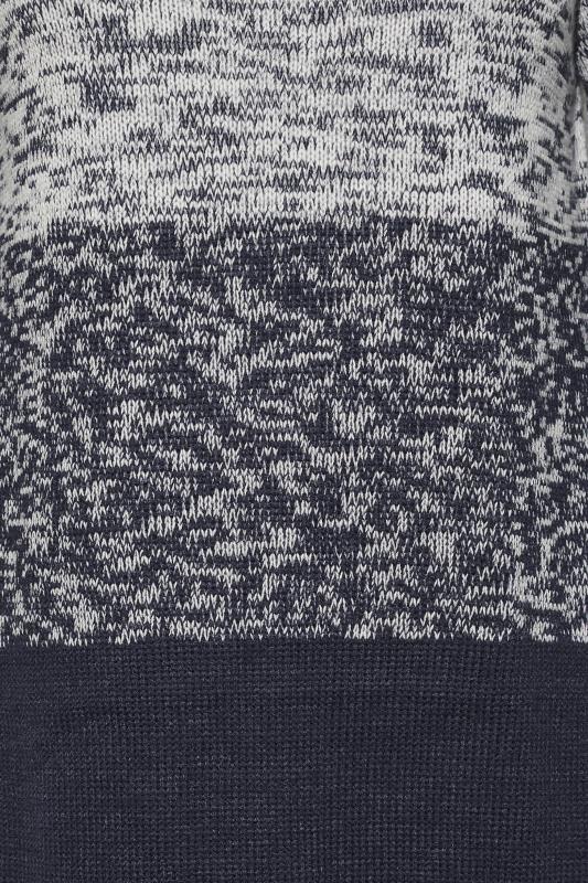 Plus Size Navy Blue Colour Block Knit Jumper | Yours Clothing 5