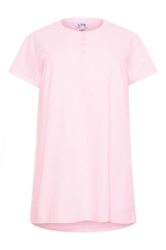 LTS Tall Women's Pink Button Placket Cotton Pyjama Top | Long Tall Sally  6