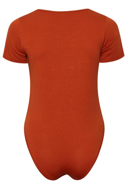 Plus Size Burnt Orange Short Sleeve Bodysuit | Yours Clothing 7