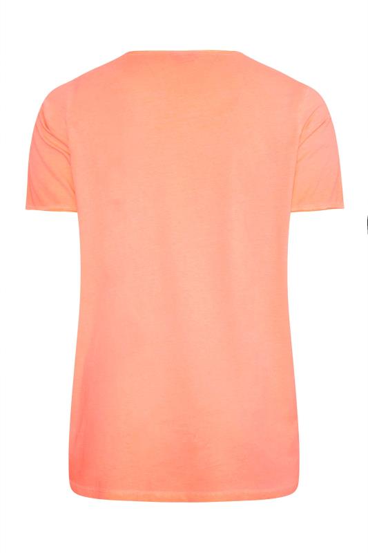 Curve Orange 'Charm' Slogan Printed T-Shirt 7
