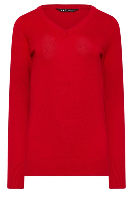 LTS Tall Red V-neck Long Sleeve Jumper | Long Tall Sally 5