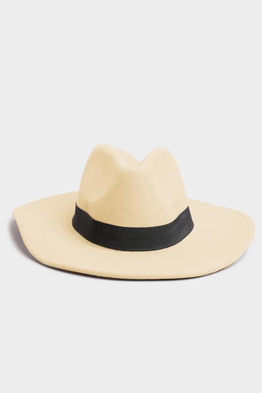 Plus Size  Cream Fedora Hat