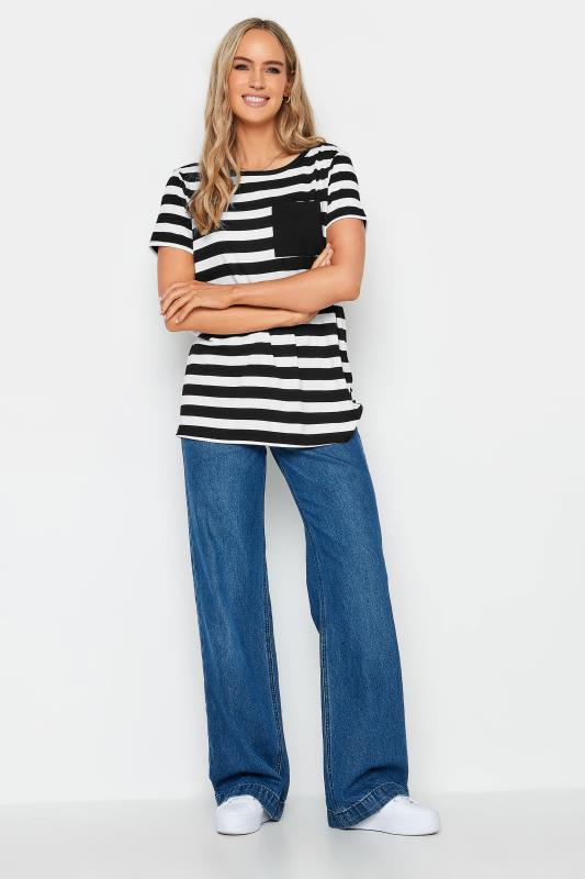 LTS Tall Black & White Stripe T-Shirt | Long Tall Sally  3