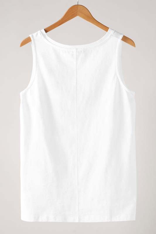 Evans Plus Size White Cotton Vest Top | Evans 6