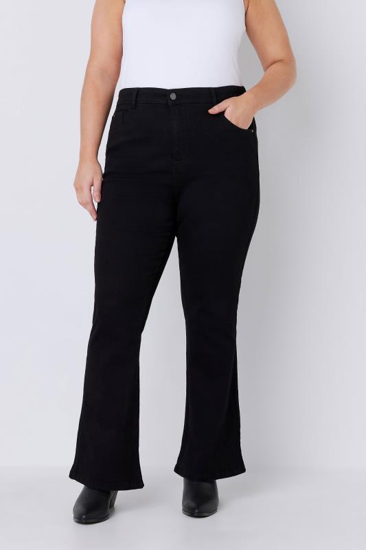 EVANS Plus Size Black Bootcut Jeans | Evans 1
