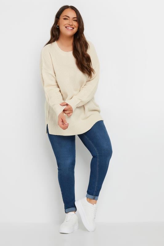 YOURS Plus Size Stone Brown Knitted Jumper | Yours Clothing 3