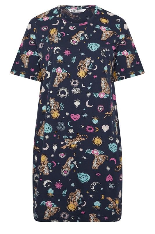 YOURS Plus Size Navy Blue Celestial Nightdress | Yours Clothing 5