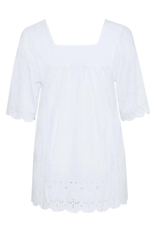 Curve White Broderie Anglaise Square Neck Top 7