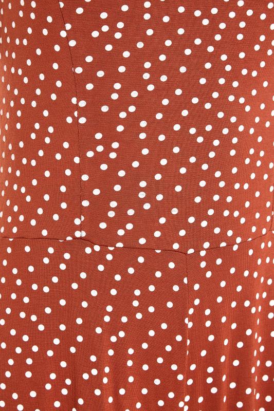 LTS Tall Orange Spot Print Tie Shoulder Jumpsuit 6