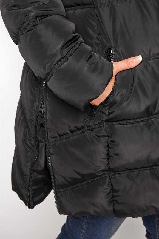 BUMP IT UP MATERNITY Curve Black Side Zips Puffer Coat 5