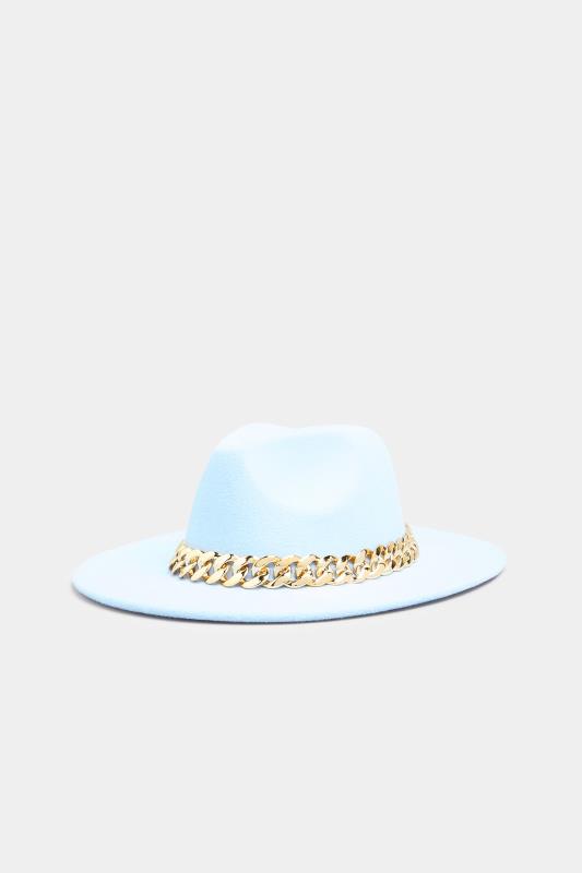 Blue Chain Fedora Hat | Yours Clothing  3