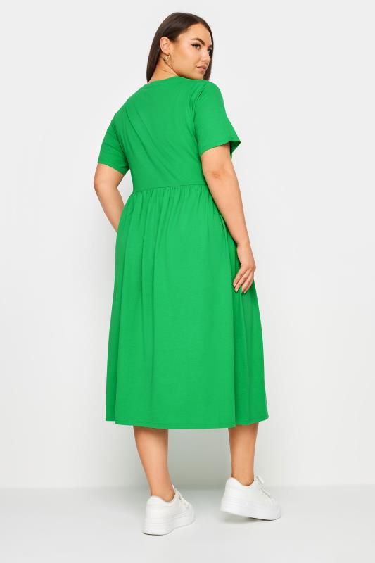YOURS Plus Size Green Pure Cotton Midaxi Dress | Yours Clothing 3