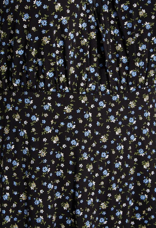 LIMITED COLLECTION Curve Black & Blue Ditsy Print Milkmaid Top_S.jpg
