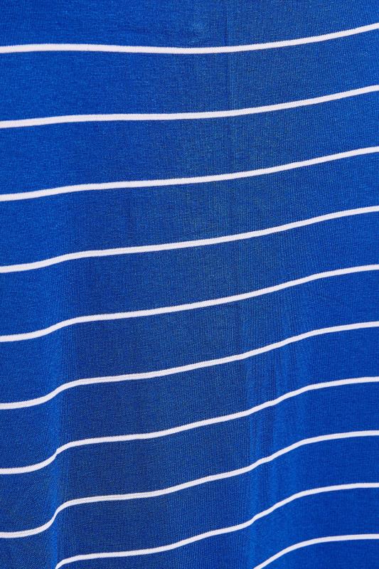 Plus Size Blue Stripe Cut Out Top | Yours Clothing  5