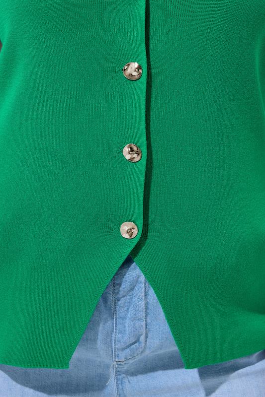 LIMITED COLLECTION Plus Size Green Short Sleeve Knitted Top | Yours Clothing 4