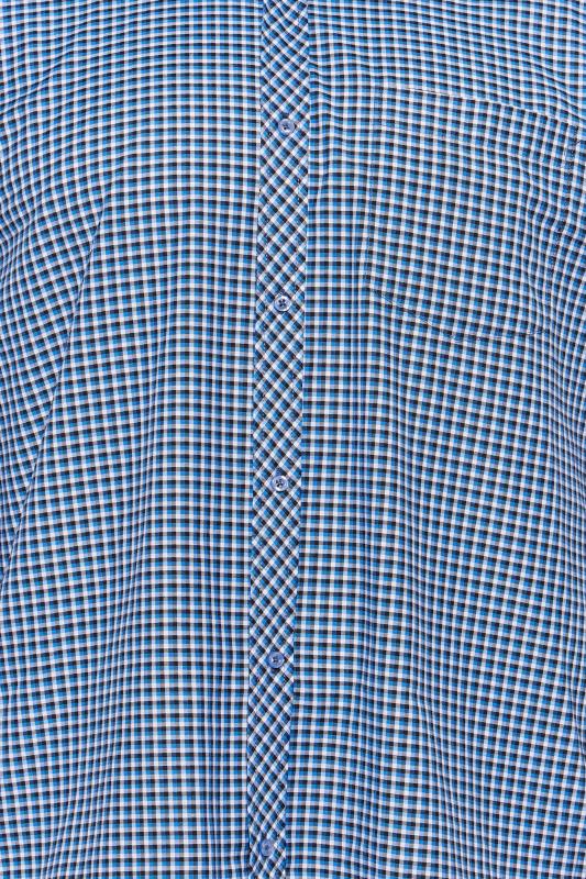 KAM Big & Tall Blue Gingham Check Shirt | BadRhino 2