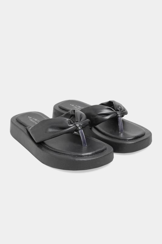 LIMITED COLLECTION Black Flatform Sandals In Wide E Fit | Yours Clothing 2