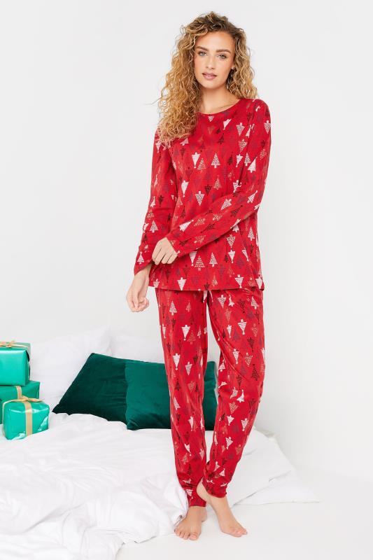 LTS Tall Women's Red Christmas Tree Print Pyjama Set | Long Tall Sally 2