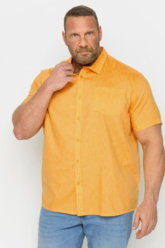 Men's  BadRhino Big & Tall Orange Marl Short Sleeve Shirt