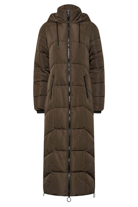 Tall Women's Chocolate Brown Longline Puffer Coat | Long Tall Sally 6