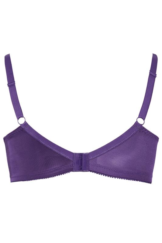 YOURS Dark Purple Hi Shine Lace Non-Padded Non-Wired Full Cup Bra | Yours Clothing 6