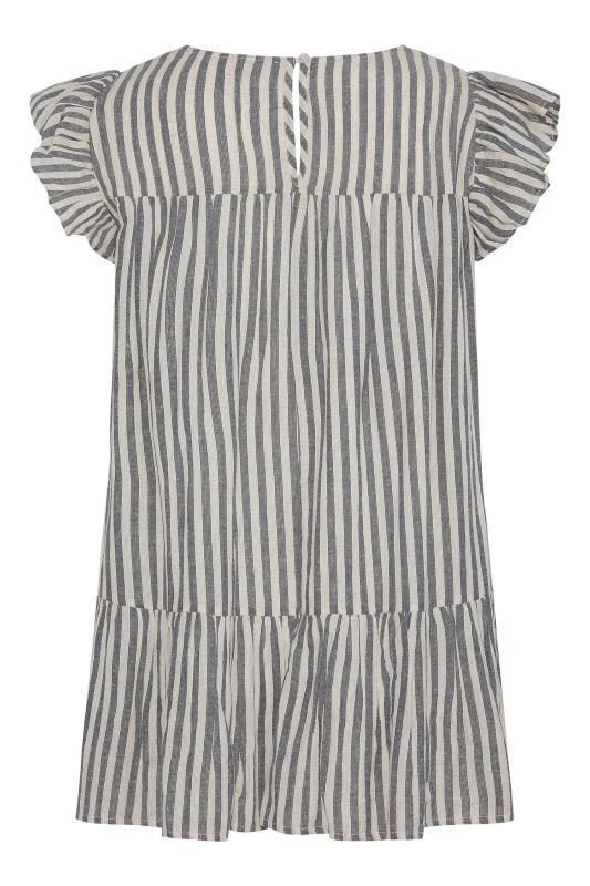 YOURS LONDON Plus Size Black & White Stripe Smock Top | Yours Clothing 7