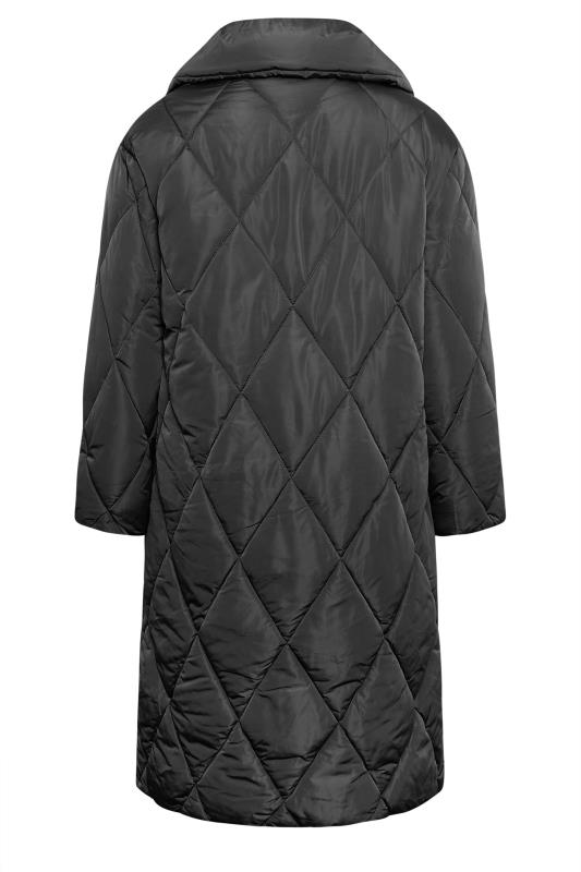 YOURS Plus Size Black Quilted Puffer Coat | Yours Clothing 7