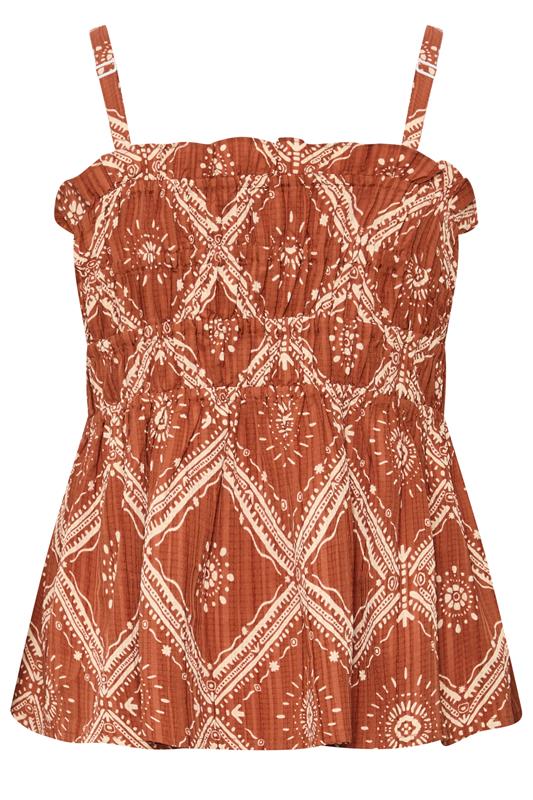 YOURS Plus Size Rust Orange Abstract Vest Top | Yours Clothing 7