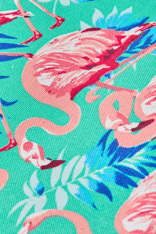Aqua Flamingo Print Beach Bag | One Size | Yours Clothing 5