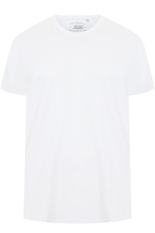 BAR HARBOUR White Plain Crew Neck T-Shirt | BadRhino
