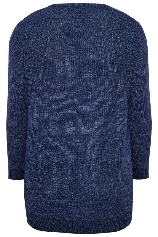 Plus Size Curve Blue Twist Essential Knitted Jumper | Yours Clothing 6