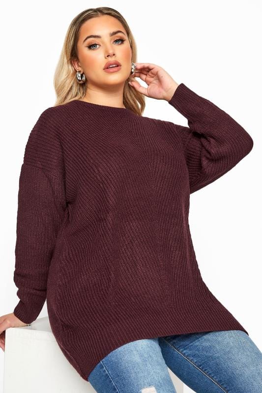 Plus Size Purple Knitwear | Yours Clothing