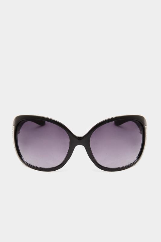 Black Oversized Filigree Sunglasses 1