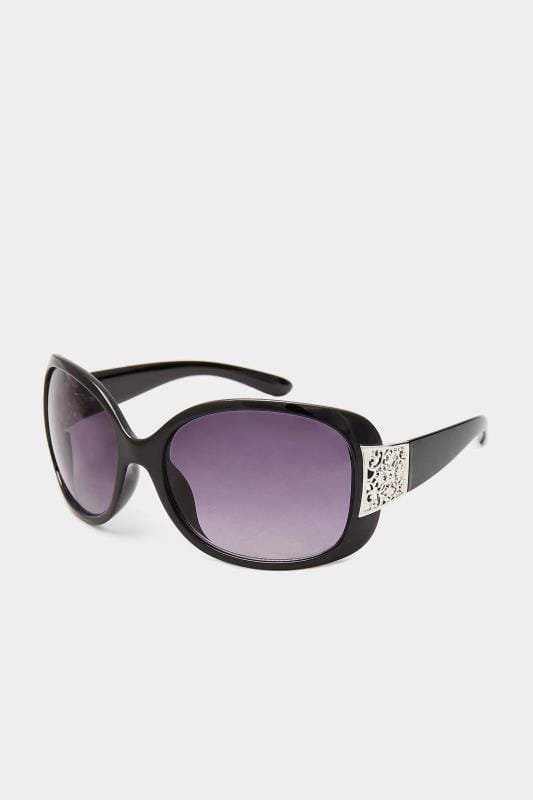 Black Oversized Filigree Sunglasses 3