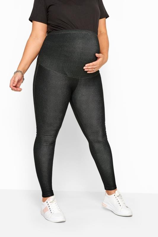 BUMP IT UP MATERNITY Black Yoga Pants With Control Panel 