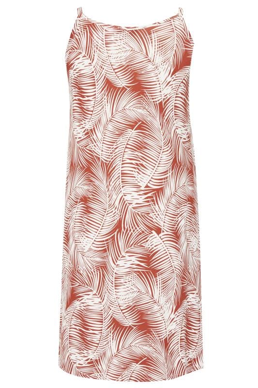 Rust Orange Palm Print Drape Pocket Dress | Sizes 16 to 36 | Yours Clothing 6
