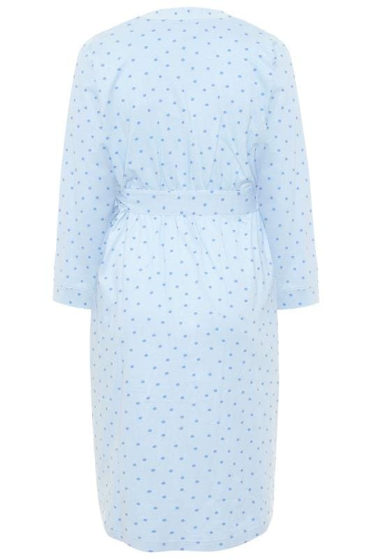 Baby Blue Spot Print Robe | Yours Clothing