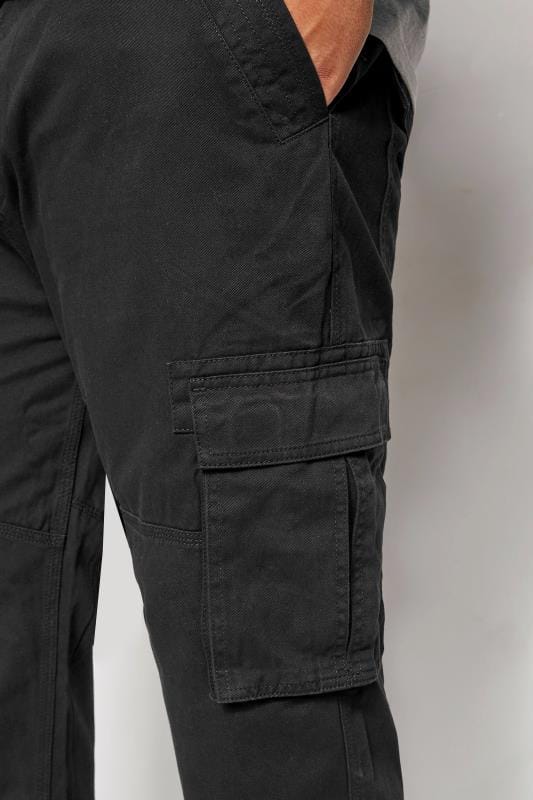 BadRhino Black Cargo Trousers With Utility Pockets & Canvas Belt_87c0.jpg