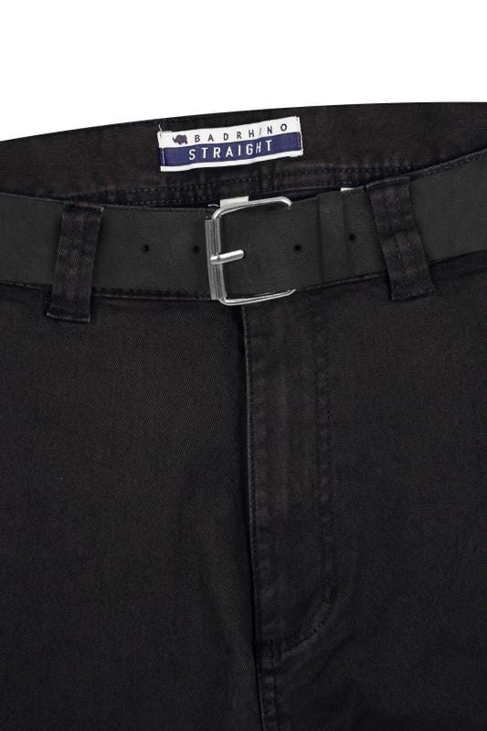BadRhino Black Five Pocket Chino Shorts With Belt_d636.jpg