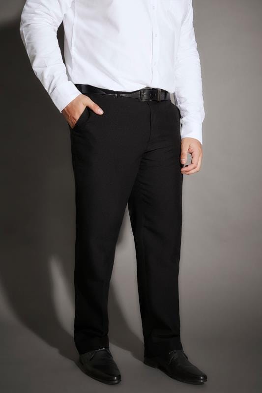 BadRhino Big & Tall Black Single Pleat Smart Trousers_35d5.jpg