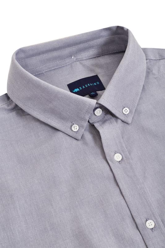 BadRhino Blue Cotton Short Sleeved Oxford Shirt Extra large sizes L to ...